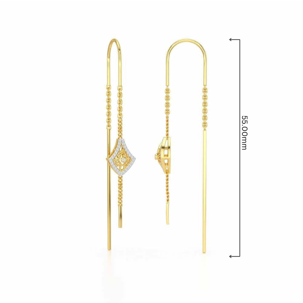 Razia Silver Dangler Earrings - Yellow Gold - Image 4
