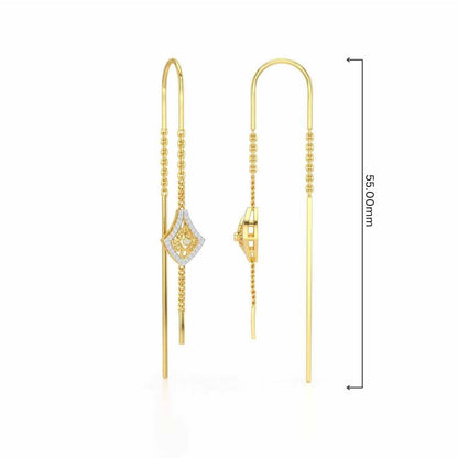 Razia Silver Dangler Earrings - Yellow Gold - Image 4
