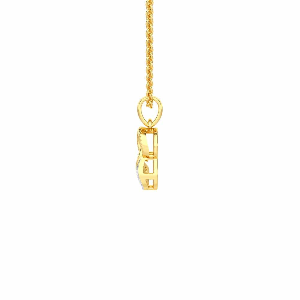 Leaf Glow Silver Pendant - Yellow Gold - Image 4