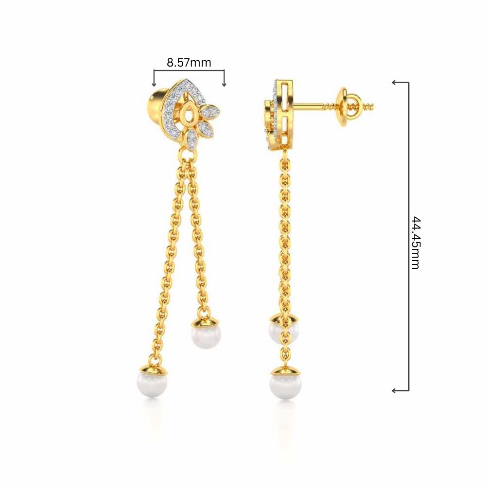 Glee Silver Dangler Earrings - Yellow Gold - Image 4