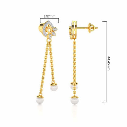 Glee Silver Dangler Earrings - Yellow Gold - Image 4
