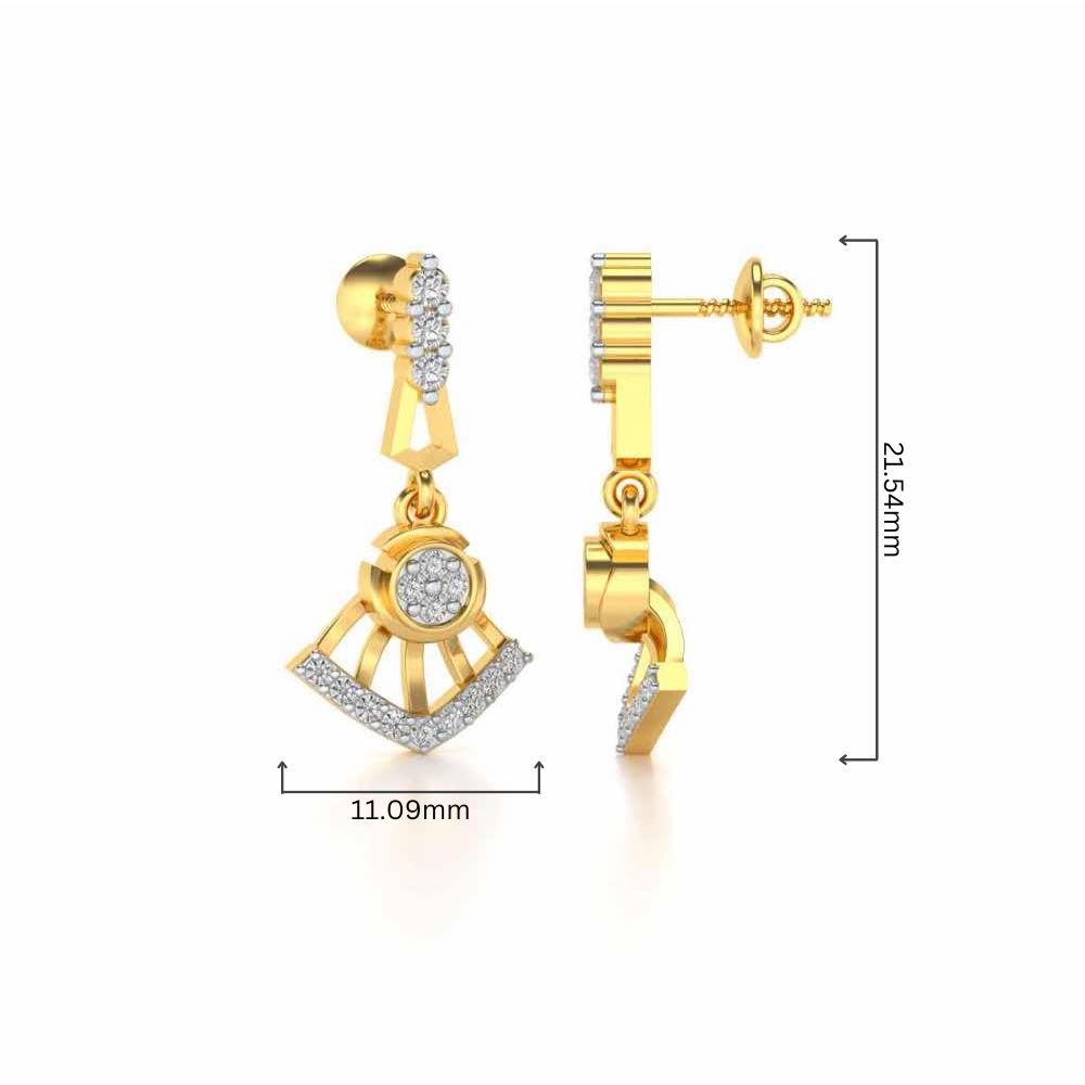 Phenonmenal Silver Earring Drops - Yellow Gold - Image 4
