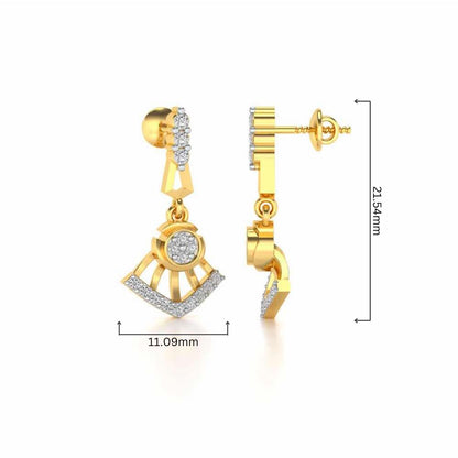 Phenonmenal Silver Earring Drops - Yellow Gold - Image 4