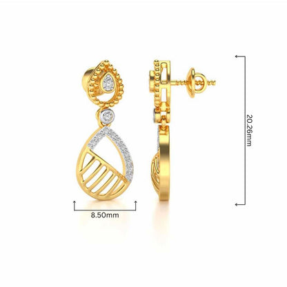 Misty Droplets Drop Earrings - Yellow Gold - Image 4