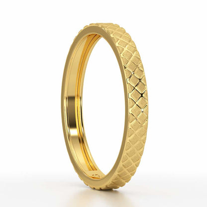 Etched Cross Silver Ring - Yellow Gold - Image 4