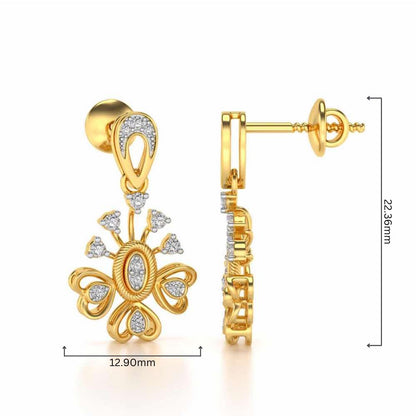 Evolve Silver Drops Earrings - Yellow Gold - Image 4