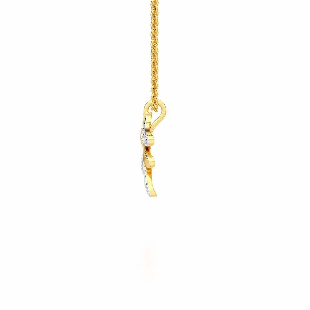 Sapling Spark Silver Pendant - Yellow Gold - Image 4