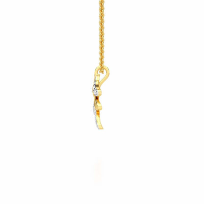 Sapling Spark Silver Pendant - Yellow Gold - Image 4