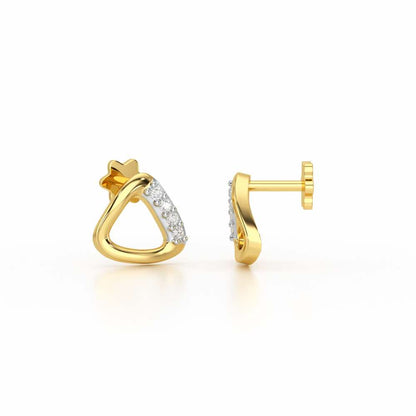Twinkle Loops Silver Earrings - Yellow Gold - Image 4