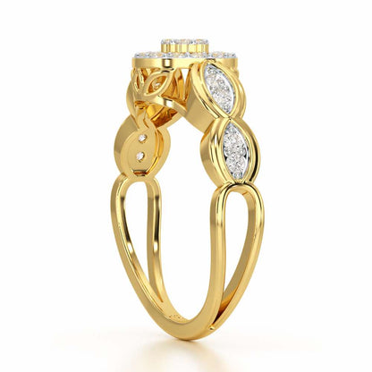 Ethereal Avni Silver Ring - Yellow Gold - Image 4