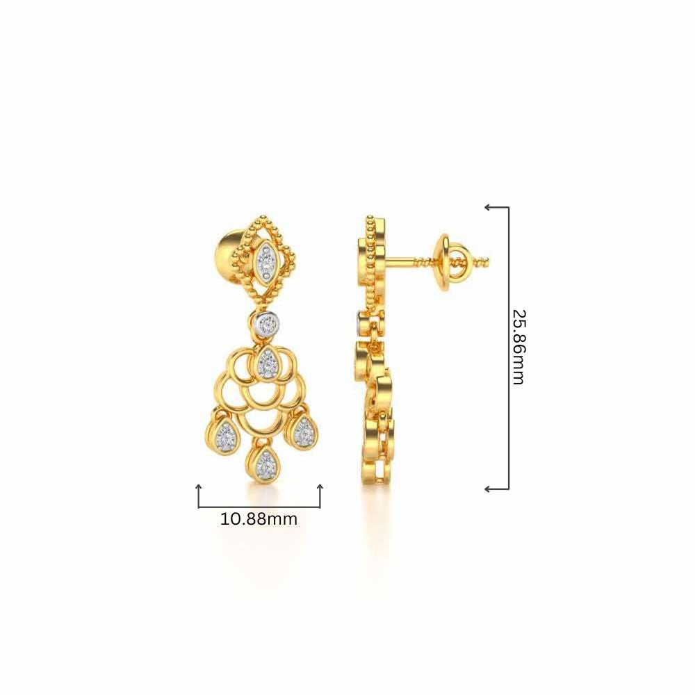 Shimmy-Shimmer Drops Earrings - Yellow Gold - Image 4