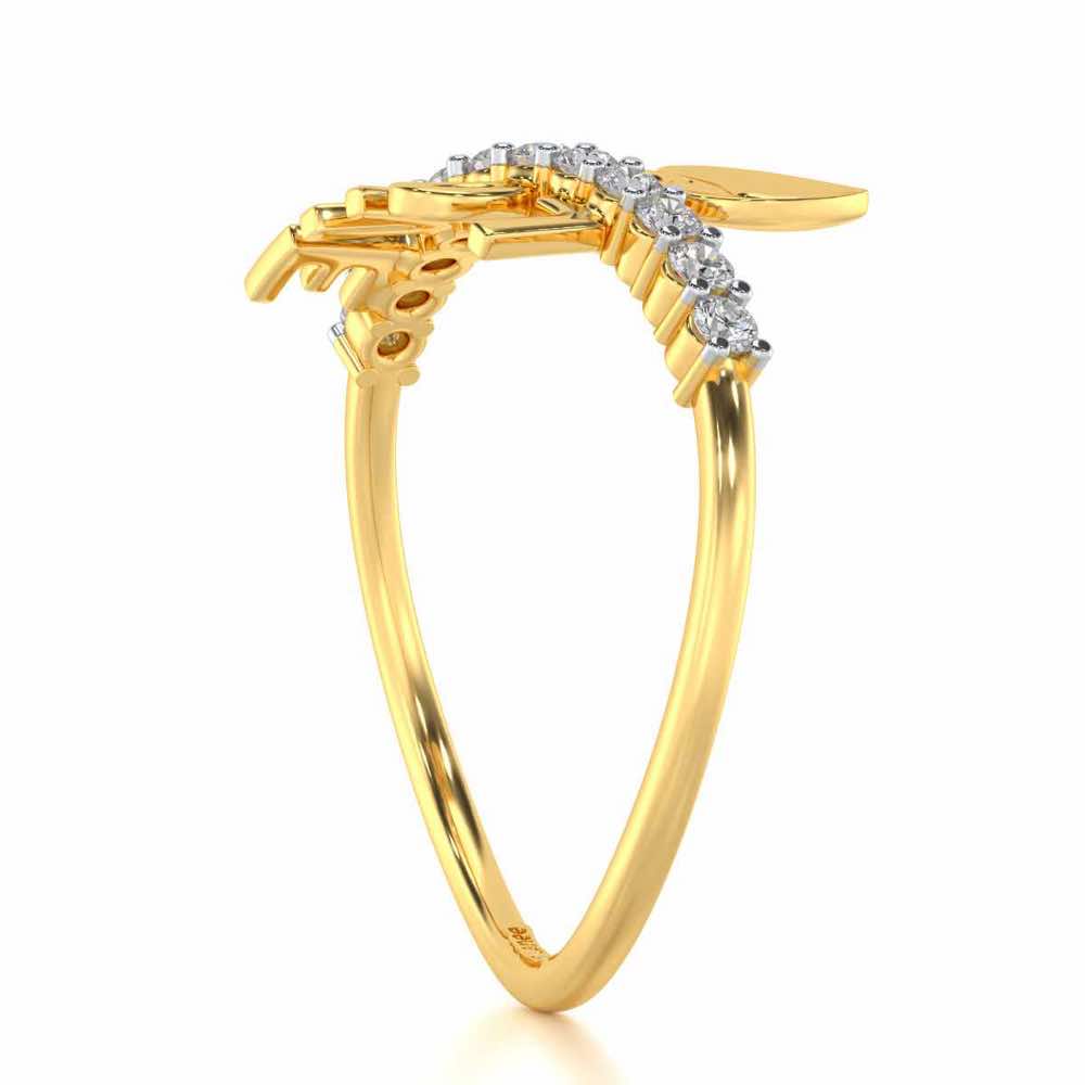 Hang Love Silver Ring - Yellow Gold - Image 4