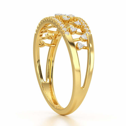 Glowy Serina Silver Ring - Yellow Gold - Image 4