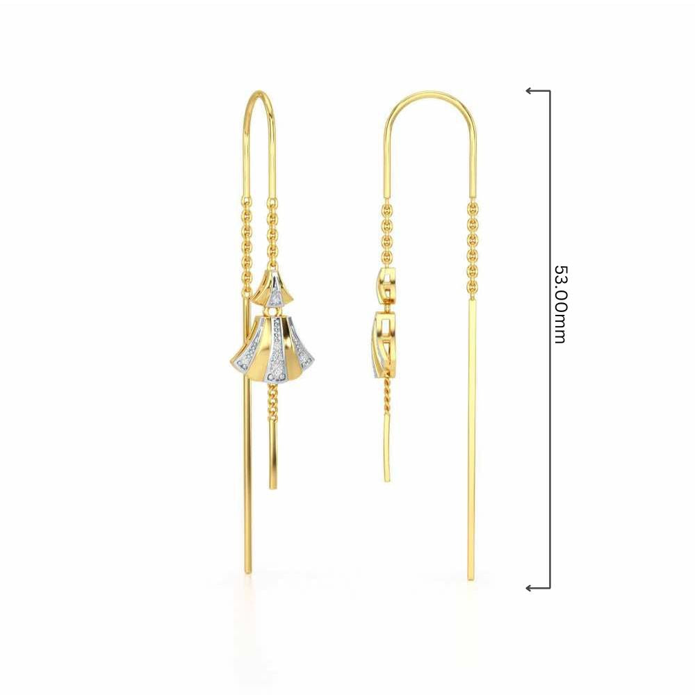 Commit Silver Dangler Earrings - Yellow Gold - Image 4