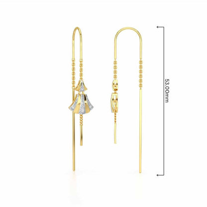 Commit Silver Dangler Earrings - Yellow Gold - Image 4