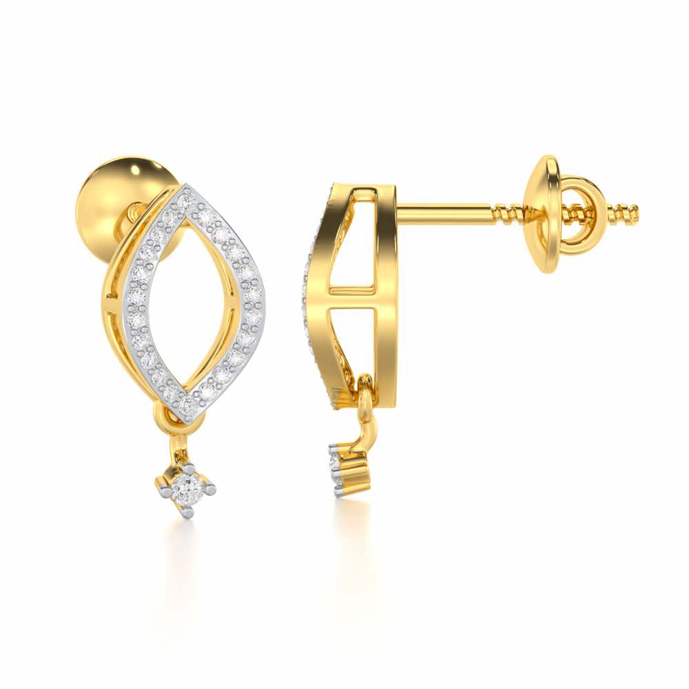 Ocean Serenity Silver Earrings - Yellow Gold - Image 4