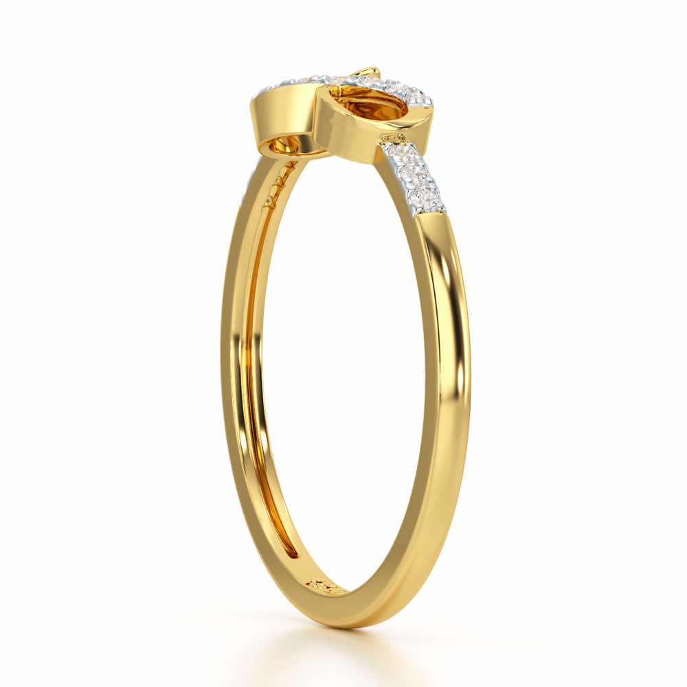 Eternity Silver Ring - Yellow Gold - Image 4