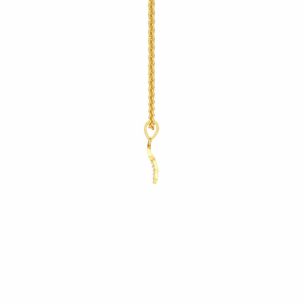 Tilde Silver Pendant - Yellow Gold - Image 4