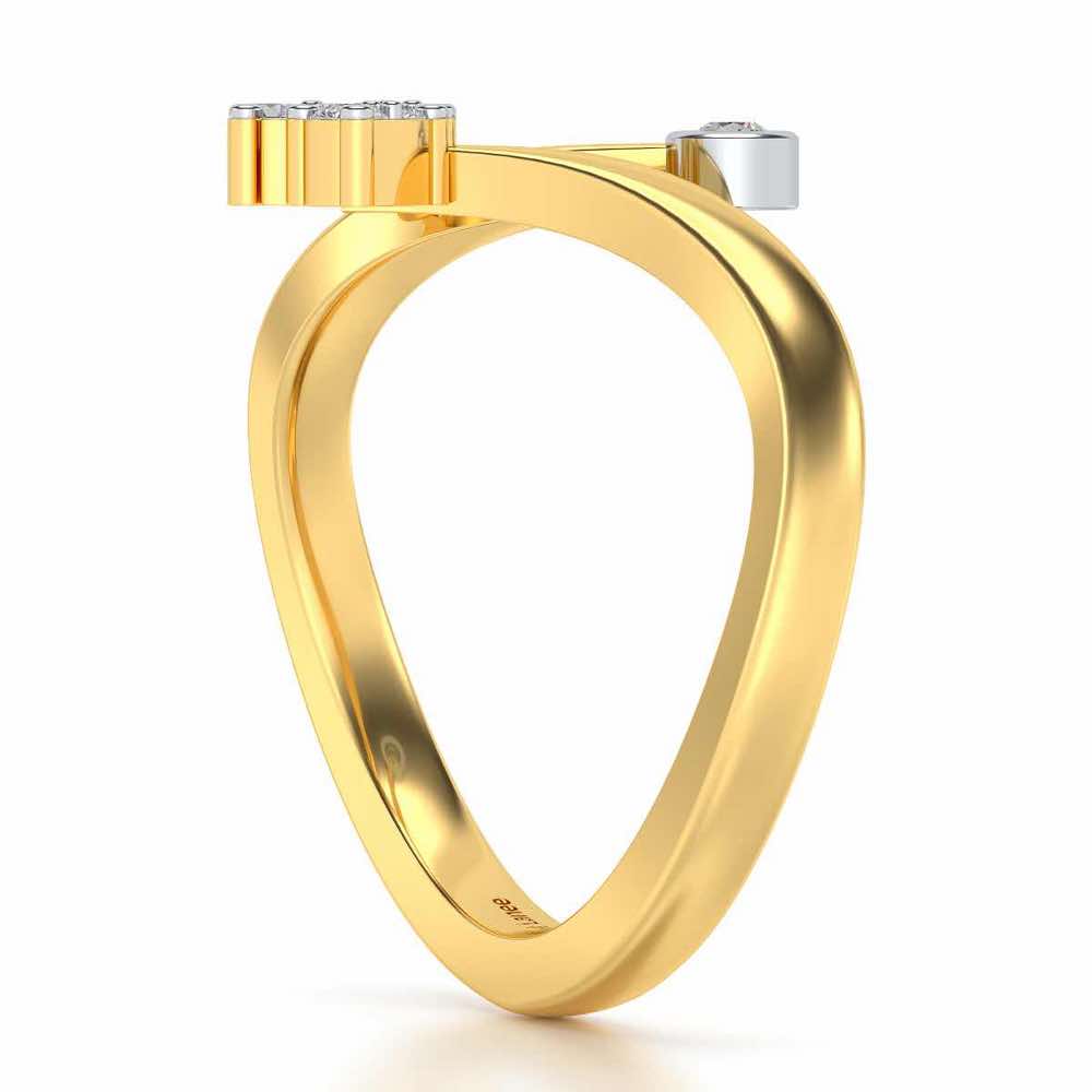 Trio Vignette Silver Ring - Yellow Gold - Image 4