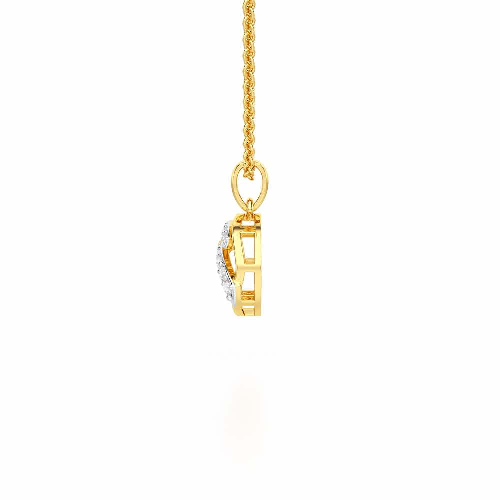 Celeste Sparkle Silver Pendant - Yellow Gold - Image 4