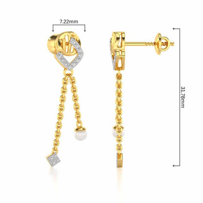 Lighten Silver Dangler Earrings - Yellow Gold - Image 4