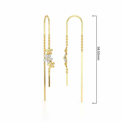 Pushp Silver Dangler Earrings - Yellow Gold - Image 4