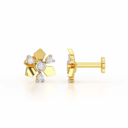 Epitome Silver Earrings - Yellow Gold - Image 4