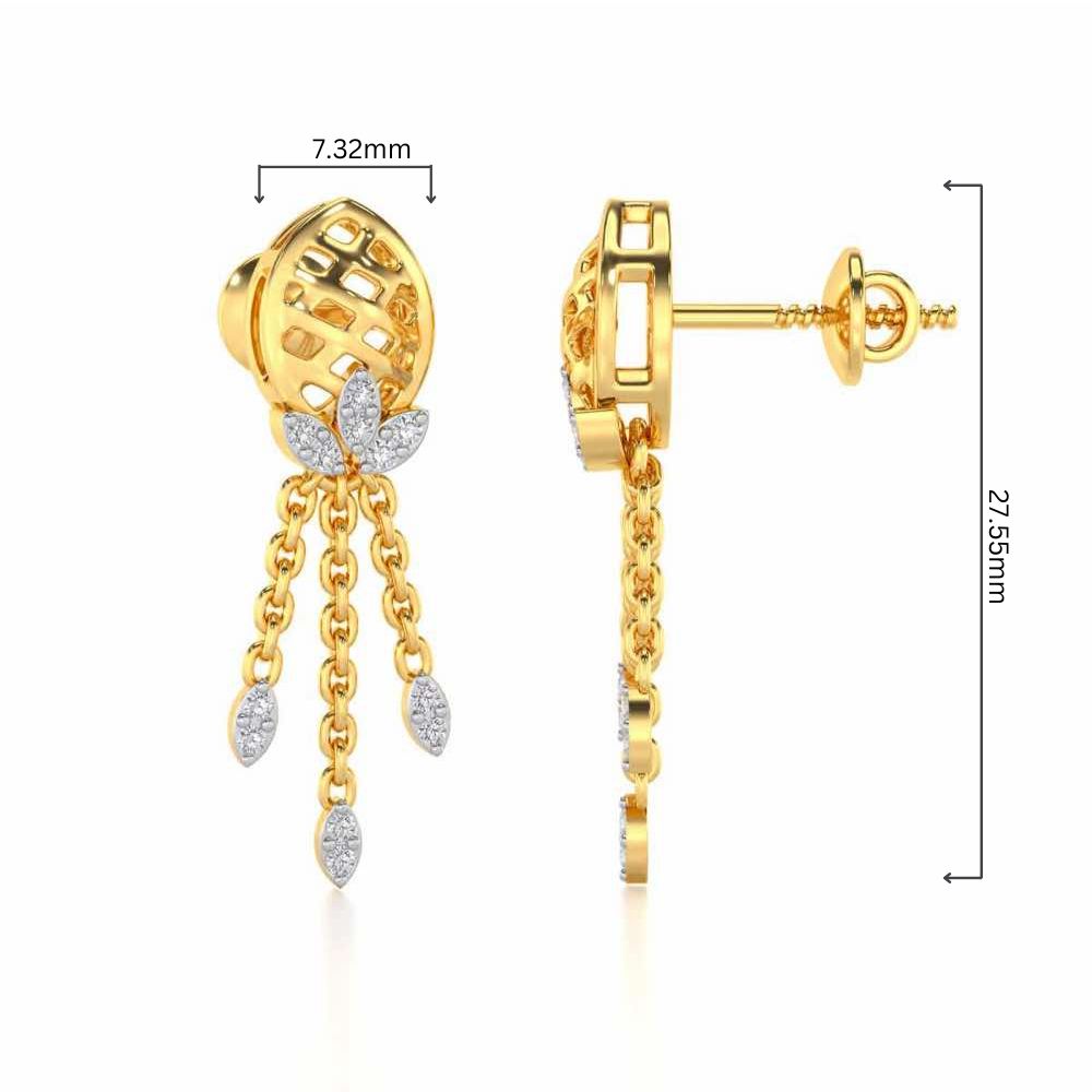 Sacred Silver Dangler Earrings - Yellow Gold - Image 4