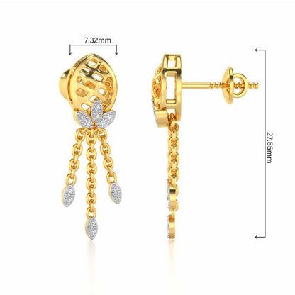 Sacred Silver Dangler Earrings - Yellow Gold - Image 4