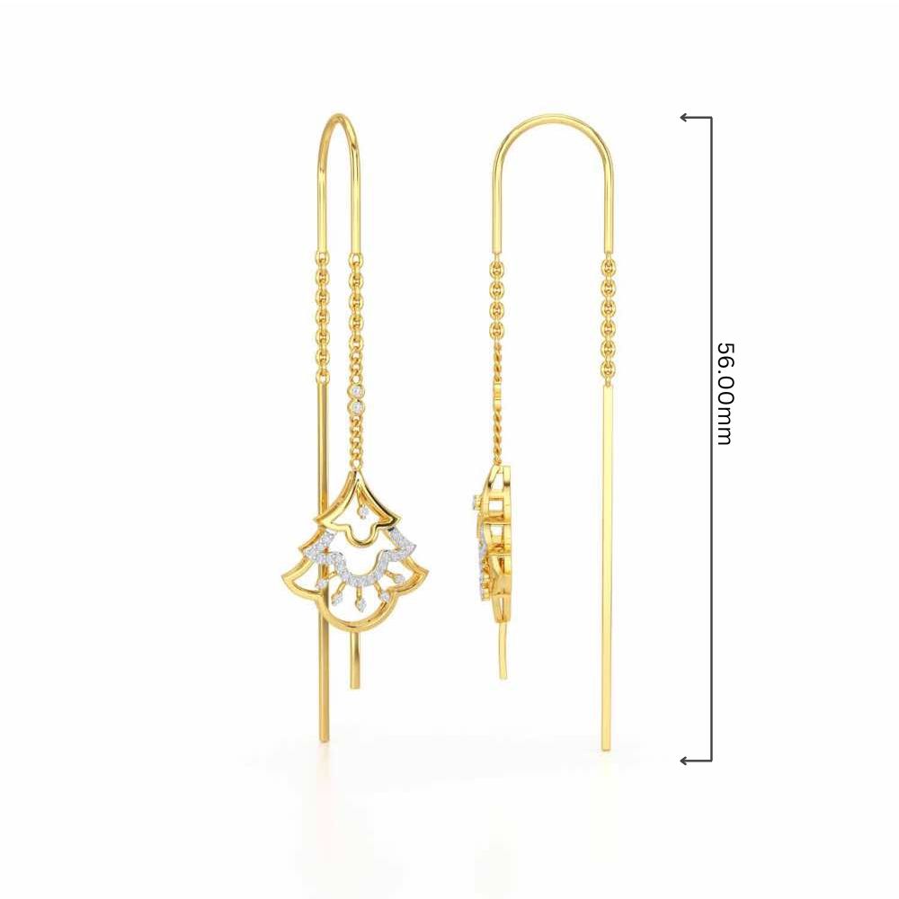 Ballina Silver Dangler Earrings - Yellow Gold - Image 4