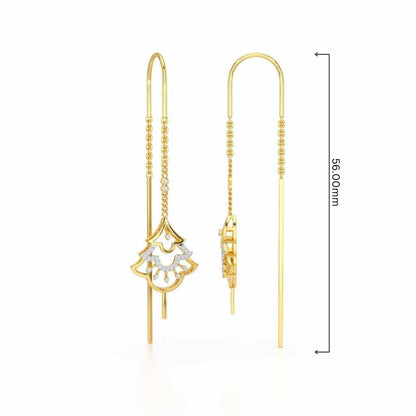 Ballina Silver Dangler Earrings - Yellow Gold - Image 4