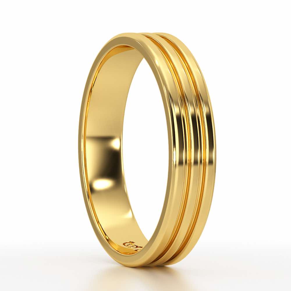 Elton Silver Band For Men - Yellow Gold - Image 4