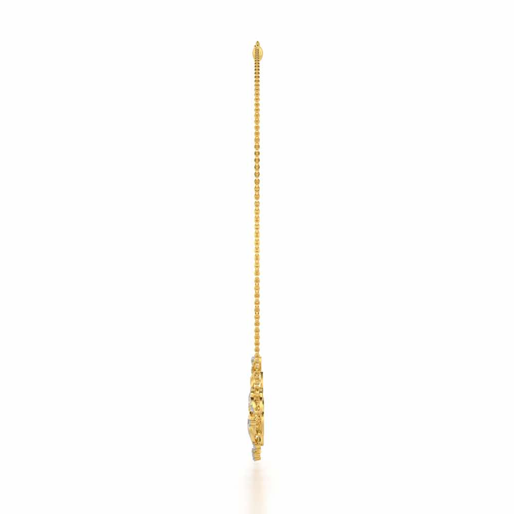 Ocean Serenity Silver Necklace - Yellow Gold - Image 4