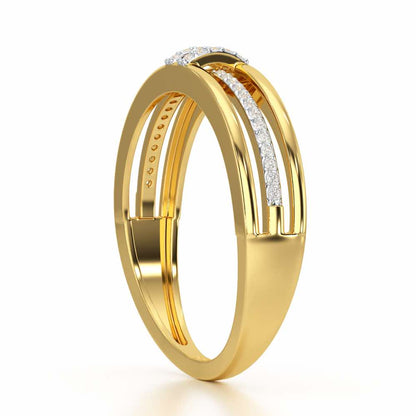Evoke Shimmer Silver Ring - Yellow Gold - Image 4