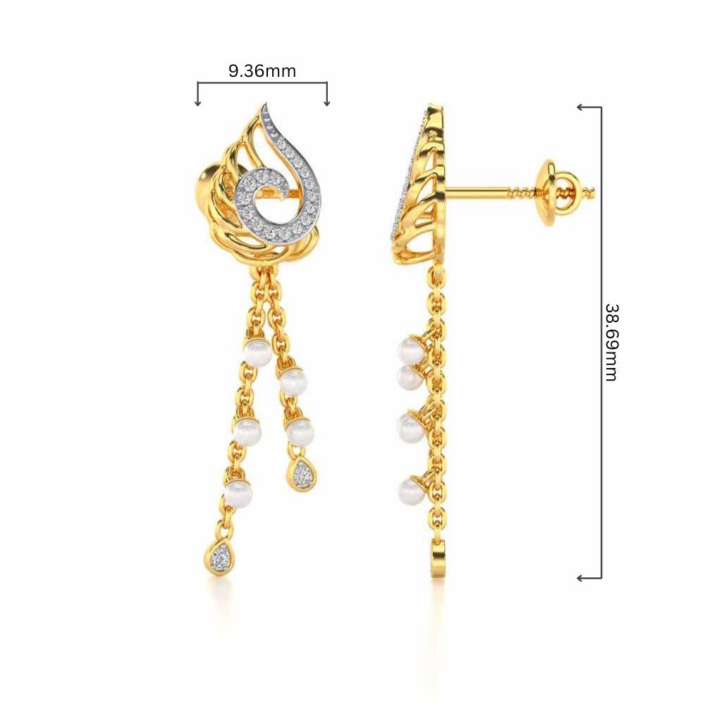 Dropril Silver Dangler Earrings - Yellow Gold - Image 4