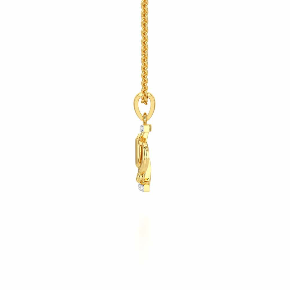 Khalsa Aura Silver Pendant - Yellow Gold - Image 4