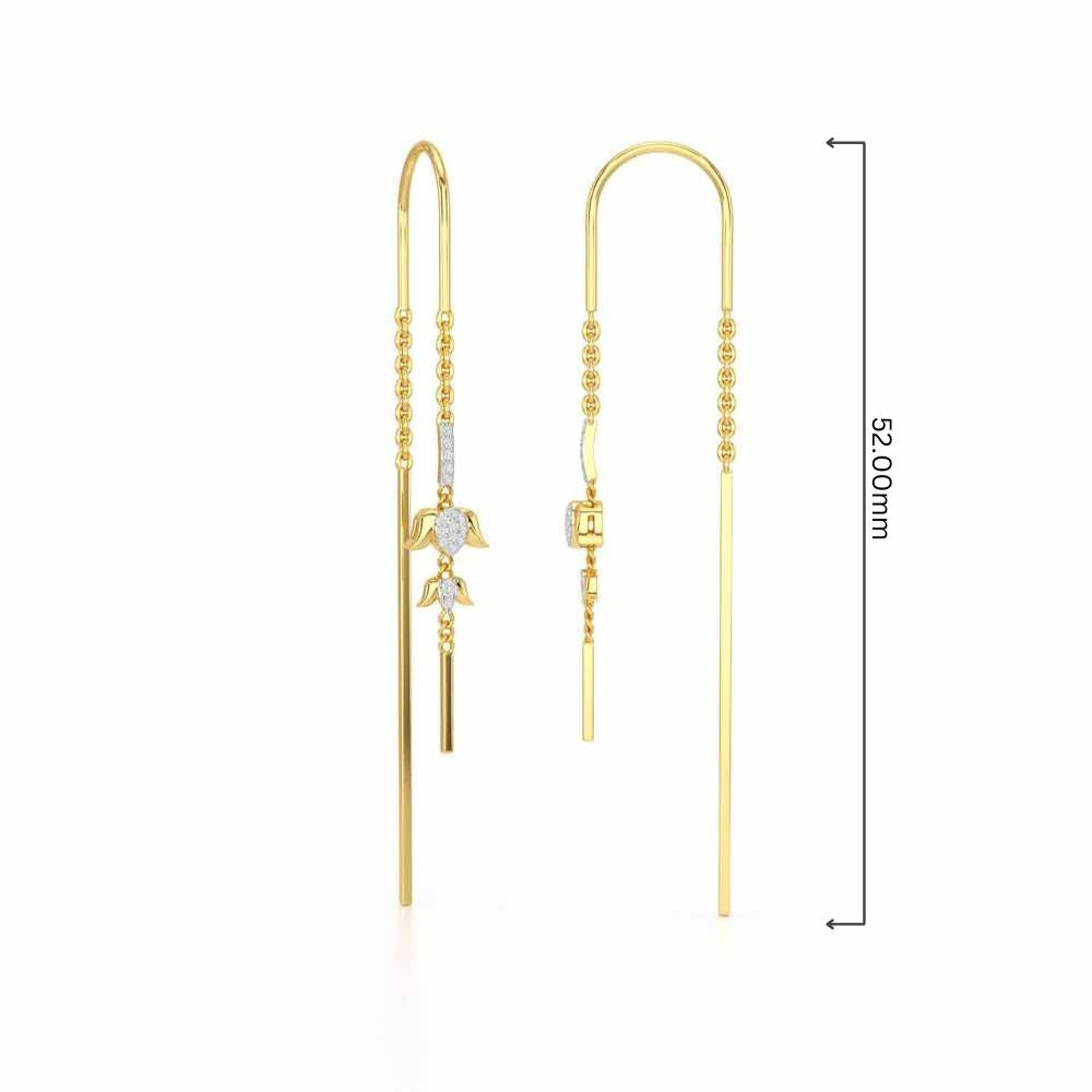 Bless Silver Dangler Earrings - Yellow Gold - Image 4