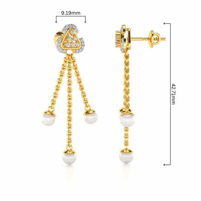 Binge Silver Dangler Earrings - Yellow Gold - Image 4