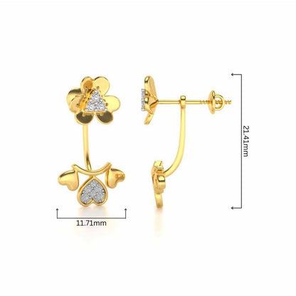 The Hearty Hanging Earring - Yellow Gold - Image 4