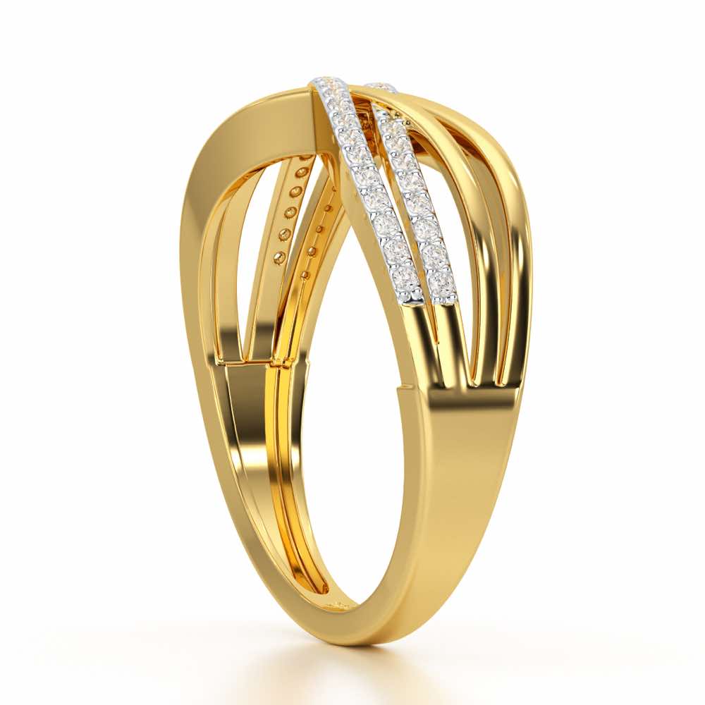 Misa Curves Silver Ring - Yellow Gold - Image 4