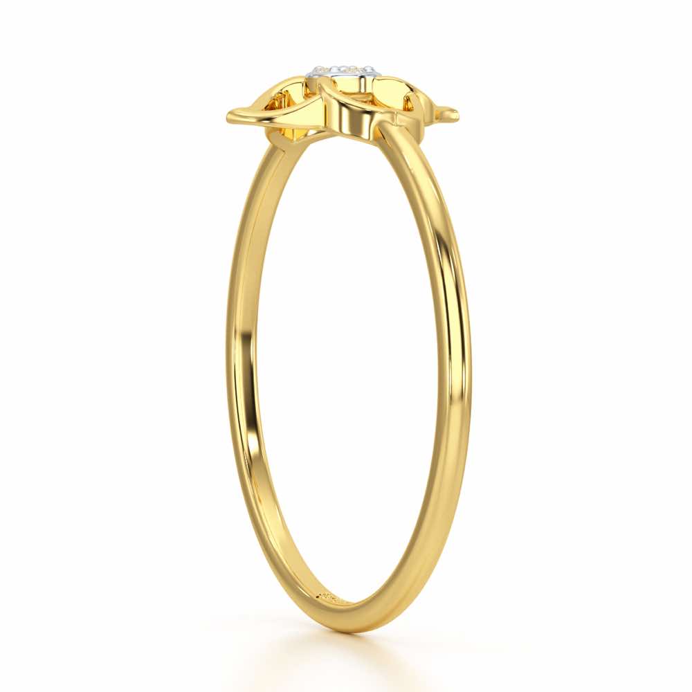 Solo Bloom Silver Ring - Yellow Gold - Image 4