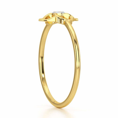 Solo Bloom Silver Ring - Yellow Gold - Image 4