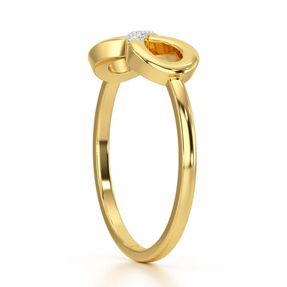Glint of Infinity Silver Ring - Yellow Gold - Image 4