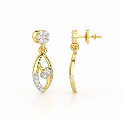 Flawless Epitome Dangler Silver Earrings - Yellow Gold - Image 4
