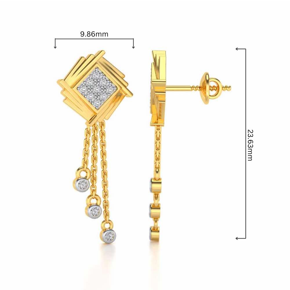 Contemporary Swirl Dangler Earrings - Yellow Gold - Image 4