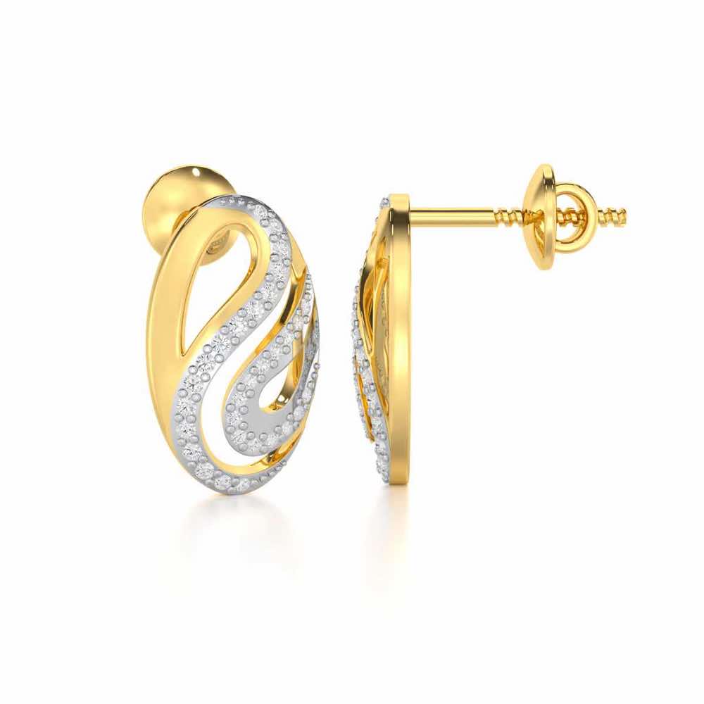 Radiant Cadence Silver Earrings - Yellow Gold - Image 4