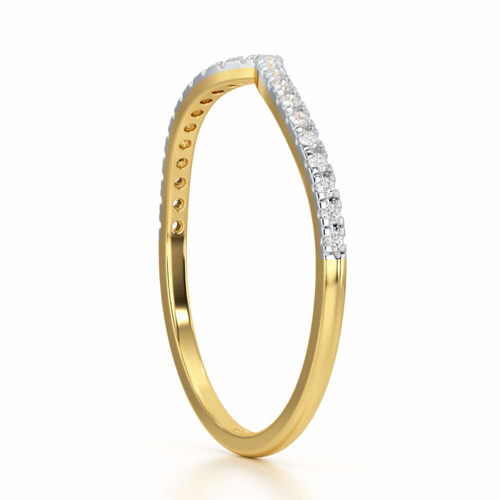 Velvet V Women Silver Ring - Yellow Gold - Image 4