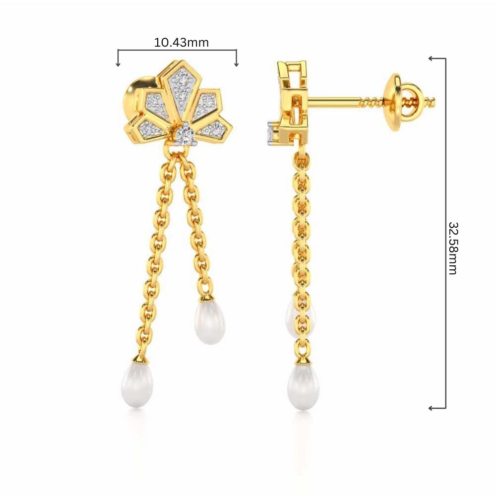 Gracious Silver Dangler Earrings - Yellow Gold - Image 4