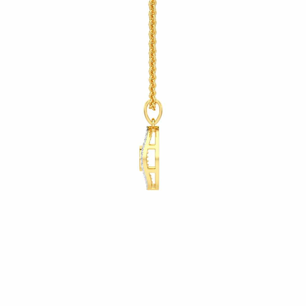 Blue Eye Silver Pendant - Yellow Gold - Image 4