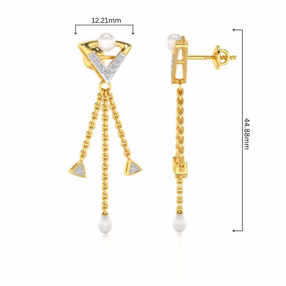 Placid Silver Dangler Earrings - Yellow Gold - Image 4